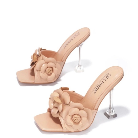 Lania Floral Flared Heels by Cape Robbin for Women - Picture 2 of 4